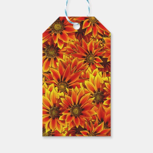 Oranje zonnebloemen cadeaulabel (Voorkant)