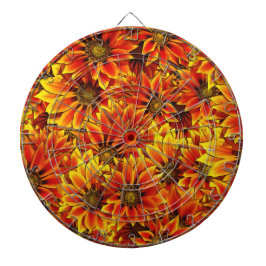 Oranje zonnebloemen dartbord