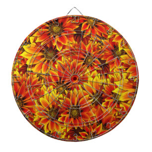 Oranje zonnebloemen dartbord