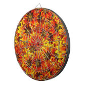 Oranje zonnebloemen dartbord (Voorkant Rechts)