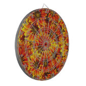 Oranje zonnebloemen dartbord (Voorkant Links)