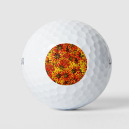 Oranje zonnebloemen golfballen