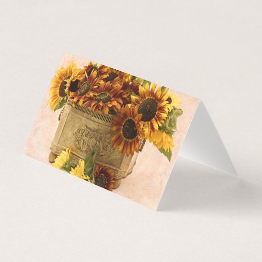 Oranje Zonnebloemen In Tin Basket Kaart (Voorkant)