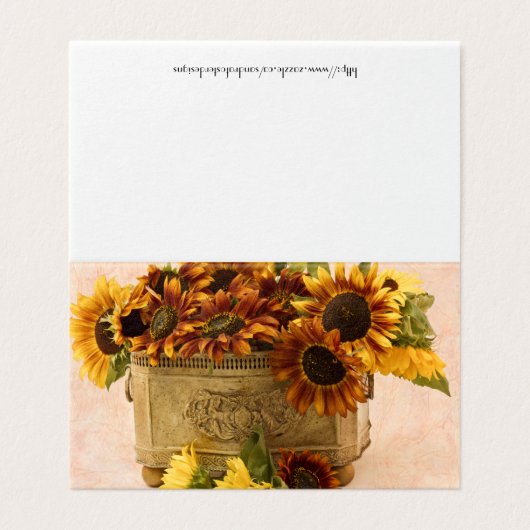 Oranje Zonnebloemen In Tin Basket Kaart (Buitenkant ongevouwen)