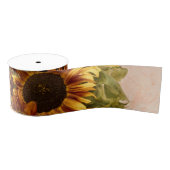 Oranje zonnebloemen in tin mandje grosgrain lint (Spoel)