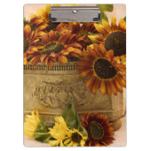 Oranje zonnebloemen in tin mandje klembord (Voorkant)