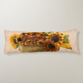 Oranje zonnebloemen in tin mandje lichaamskussen (Achterkant)