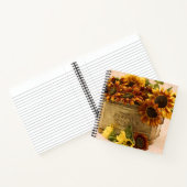 Oranje zonnebloemen in tin mandje notitieboek (Binnen)
