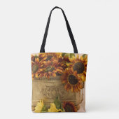 Oranje zonnebloemen in tin mandje tote bag (Achterkant)