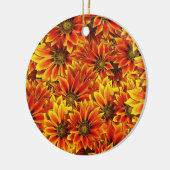 Oranje zonnebloemen keramisch ornament (Links)