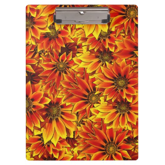 Oranje zonnebloemen klembord (Voorkant)