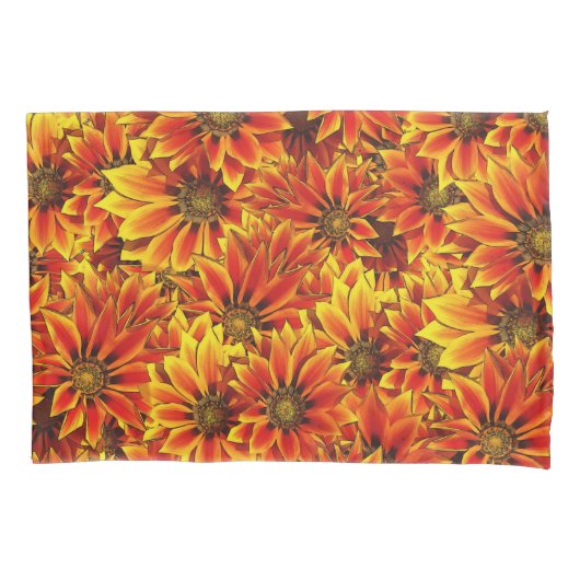 Oranje zonnebloemen kussensloop (Voorkant)