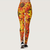 Oranje zonnebloemen leggings (Achterkant)