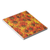 Oranje zonnebloemen notitieblok (Schuin)