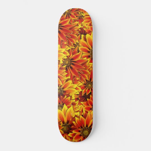 Oranje zonnebloemen persoonlijk skateboard (Voorkant)
