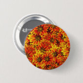 Oranje zonnebloemen ronde button 5,7 cm (Voorkant /achterkant)