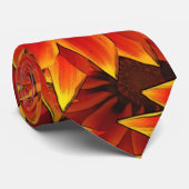 Oranje zonnebloemen stropdas (Opgerold)