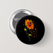 Oranje zonnebloemoes leukemie Awarene Ronde Button 5,7 Cm (Voorkant /achterkant)