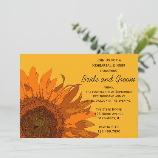 Oranje zonnebloempitoor kaart (Staand voorkant)