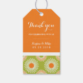 Oranje zonnebloempitten Label bruiloft Cadeaulabel (Voorkant)