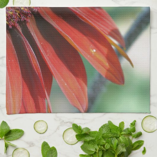 Oranje zonnebloempitten theedoek (Gevouwen)