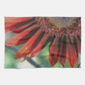 Oranje zonnebloempitten theedoek (Horizontaal)