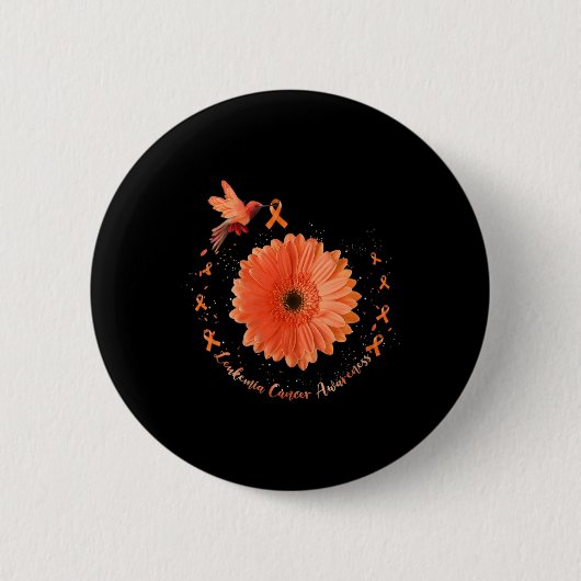 Oranje zonnebloempitten - Zonnebloem - Kankerziekt Ronde Button 5,7 Cm (Voorkant)