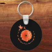 Oranje zonnebloempitten - Zonnebloem - Kankerziekt Sleutelhanger (Voorkant)