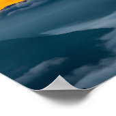 Oranje zonnehemel boven Uršlja gora, Slovenië Poster (Hoek)