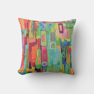 Oranje zonneschijn 16 x 16 Poly Sierkussen