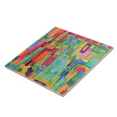 Oranje zonneschijn 6 x 6 keramische tegel tegeltje (Zijkant)