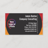 Oranje zonnesteek eenvoudige gradiënt Moderne Prof Visitekaartje (Achterkant)