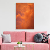 Oranje zonnewolken Stretted Canvas Afdrukken (Insitu (Woonkamer))
