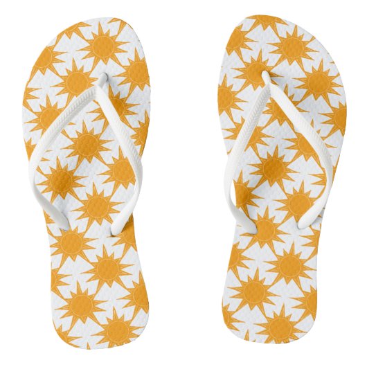 Oranje zonnige zon teenslippers (Voetbed)