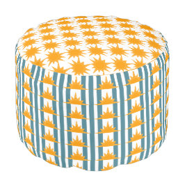 Oranje zonnige zonnesonne-energie poef