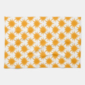 Oranje zonnige zonnesonne-energie theedoek (Horizontaal)