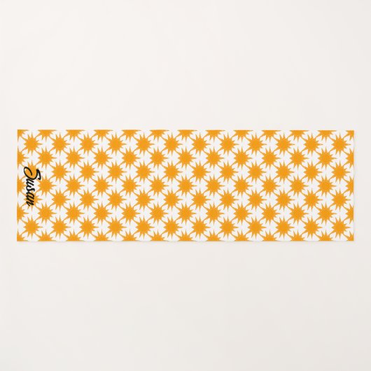 Oranje zonnige zonnesonne-energie yogamat (Voorkant (horizontaal))