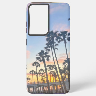 Oranje zonsondergang aan de kust van Californië Samsung Galaxy Hoesje