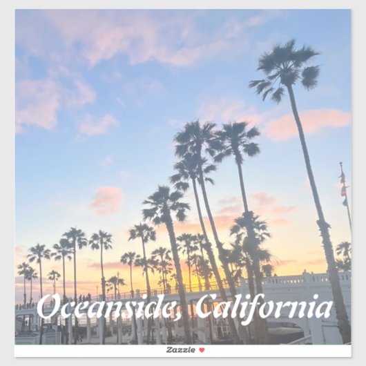 Oranje zonsondergang aan de kust van Californië Sticker (Vel)