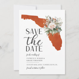 Oranje Zonsondergang Bloemrijke Florida Bestemming Save The Date