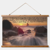 Oranje zonsondergang boven de oceaan hangend wandkleed (Voorkant)