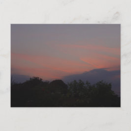 Oranje zonsondergang briefkaart