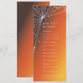 Oranje Zonsondergang Diamant Spinneweb Plat 4 Laag Menu (Voorkant / Achterkant)