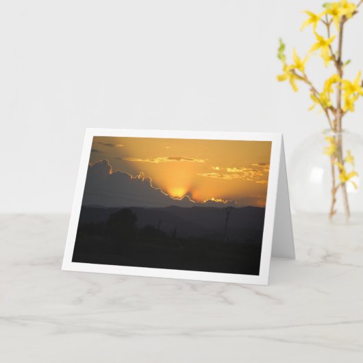 Oranje Zonsondergang in Valencia Spanje Kaart (Gele Bloem)