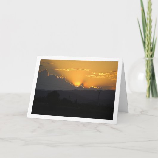 Oranje Zonsondergang in Valencia Spanje Kaart (Voorkant)