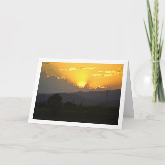 Oranje Zonsondergang in Valencia Spanje Kaart (Voorkant)