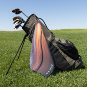 Oranje zonsondergang landschapsfoto met aangepaste golfhanddoek (Groen)