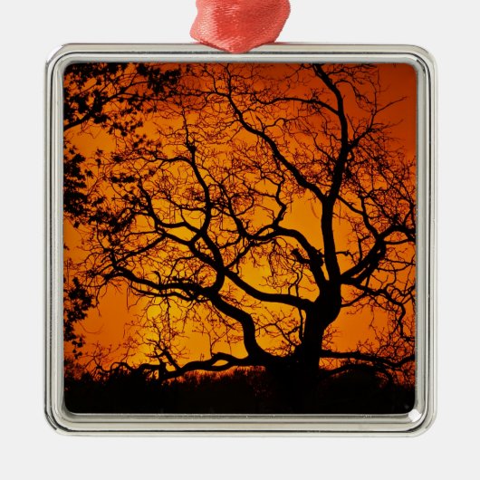Oranje zonsondergang metalen ornament (Voorkant)