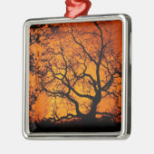 Oranje zonsondergang metalen ornament (Links)