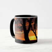 Oranje zonsondergang mok (Voorkant links)